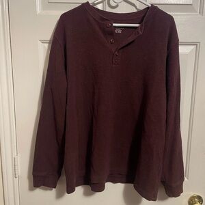 LL beans  Burgundy men long sleeve Shirt